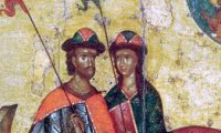 Благоверни кнезови страторпци Борис и Глеб, во светото Крштение Роман и Давид (1015)